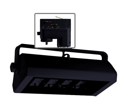 Juno HD Commercial Track Lighting TEKBX18EBL (TBX TEK 18E BL) (2) 18W High Lumen CFL Biax Wall Wash / Flood Fixture, Black Finish