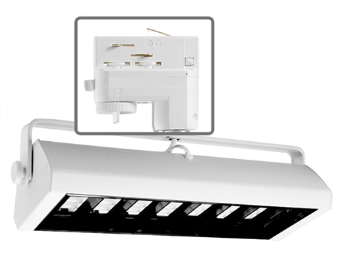 Juno HD Commercial Track Lighting TEKBX39EWH (TBX TEK 39E WH) (2) 36/39W High Lumen CFL Biax Wall Wash / Flood Fixture, White Finish