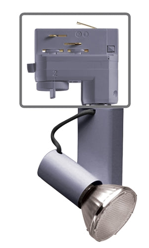 Juno HD Commercial Track Lighting TEKM20170EMHSL (TM201 TEK 70M SL) 70W PAR30L or PAR38 Metal Halide Universal Fixture, Silver Finish