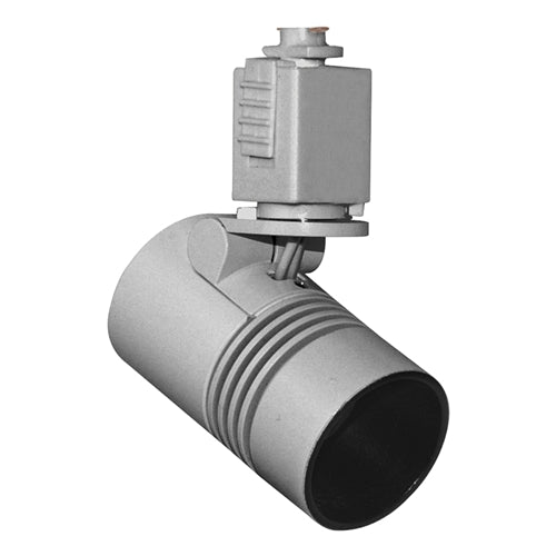 Juno Track Lighting TL114G2-3N-SL-S Trac 12 LED Mini Cylinder Spotlight, 6W 12V, 3000K Color Temp, Narrow Flood Beam Lighting Fixture with Snoot, Silver Color