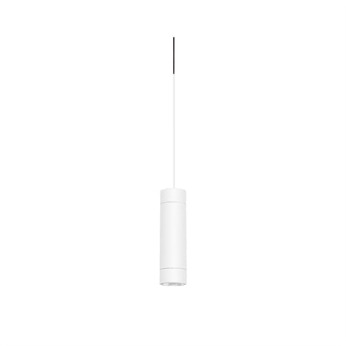 Juno TLPL1783WHWH Trac 12 Decorative LED Mini-Pendant 6W 12V, Cylinder Pendant with 78" Cord, 3000K Color Temperature, White Body, No Glass, White Adapter
