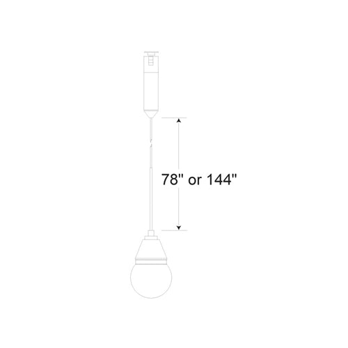 Juno Track Lighting TLPLED78-27K-WH (TLPL G2 78IN 27K 80CRI WH) Trac 12 Adjustable LED Pendant 78" Cordset, White