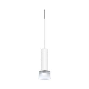 Juno TQJPL1782WHFRTWH Trac-Master Decorative LED Mini-Pendant 6W 12V, Cylinder Pendant with 78 inch Cord, 2700K Color Temperature, White Pendant Body, Frost Glass, White Adapter