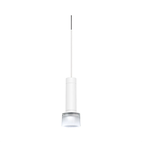 Juno TQJPL1782WHFRTWH Trac-Master Decorative LED Mini-Pendant 6W 12V, Cylinder Pendant with 78 inch Cord, 2700K Color Temperature, White Pendant Body, Frost Glass, White Adapter