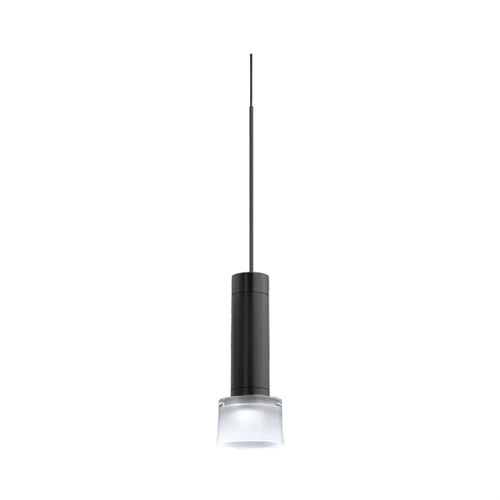 Juno TQJPL1783BLFRTBL Trac-Master Decorative LED Mini-Pendant 6W 12V, Cylinder Pendant with 78 inch Cord, 3000K Color Temperature, Black Pendant Body, Frost Glass, Black Adapter