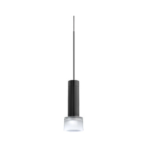 Juno TQJPL1783BLFRTBL Trac-Master Decorative LED Mini-Pendant 6W 12V, Cylinder Pendant with 78 inch Cord, 3000K Color Temperature, Black Pendant Body, Frost Glass, Black Adapter