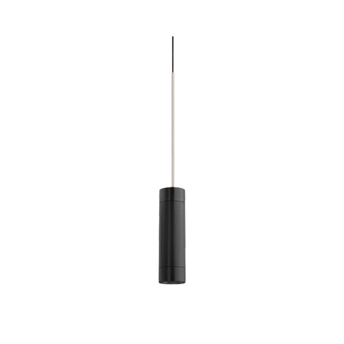 Juno TQJPL1783BLSTN Trac-Master Decorative LED Mini-Pendant 6W 12V, Cylinder Pendant with 78 inch Cord, 3000K Color Temperature, Black Pendant Body, No Glass, Satin Nickel Adapater