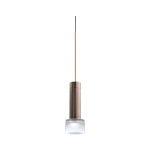 Juno TQJPL1783BZFRTBRZ Trac-Master Decorative LED Mini-Pendant 6W 12V, Cylinder Pendant with 78 inch Cord, 3000K Color Temperature, Bronze Pendant Body, Frost Glass, Bronze Adapter