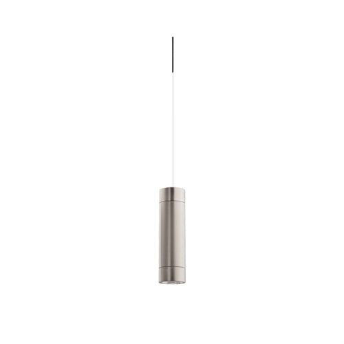 Juno TQJPL1783SNWH Trac-Master Decorative LED Mini-Pendant 6W 12V, Cylinder Pendant with 78 inch Cord, 3000K Color Temperature, Satin Nickel Pendant Body, No Glass, White Adapter