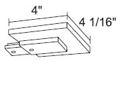 Juno Track Lighting TU21SL (TU21 SL) 2-Circuit Trac Master End Feed Connector and Outlet Box Cover, Silver Color