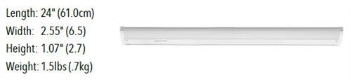 Juno Undercabinet Lighting UCES 24IN SWW4 90CRI WH 24" LED Undercabinet Fixture, 10.6 Watts, 736 lumens, 3000K/3500K/4000K, White Finish