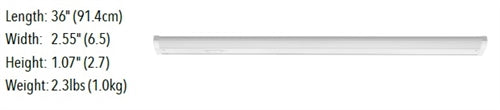 Juno Undercabinet Lighting UCES 36IN SWW4 90CRI WH 36" LED Undercabinet Fixture, 16.7 Watts, 1135 lumens, 3000K/3500K/4000K, White Finish