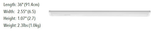 Juno Undercabinet Lighting UCES 36IN SWW6 90CRI WH 36" LED Undercabinet Fixture, 16.7 Watts, 1135 lumens, 2700K/3000K/3500K, White Finish