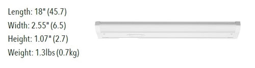 Juno Undercabinet Lighting UCES 18IN SWW6 90CRI WH 18" LED Undercabinet Fixture, 8.4W, 595-1646 Lumens, 2700K/3000K/3500K, White Finish