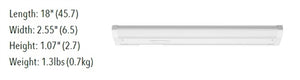 Juno Undercabinet Lighting UCES 18IN SWW6 90CRI WH 18" LED Undercabinet Fixture, 8.4W, 595-1646 Lumens, 2700K/3000K/3500K, White Finish