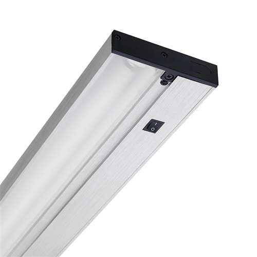 Juno Undercabinet Lighting UPF34 SL 6CP OC 34" 22.1W T5 Lamp, 3000K Pro Fluorescent Undercabinet Fixture, Occupancy Sensor with Switch, with Portable 6" Cord and Plug, Silver Finish