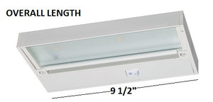 Juno Under Cabinet Lighting Led UPLED09-WH 9" 2-Lamp Pro Dimmable Fixture, 3.2 Watts, 150 Lumens, White Finish