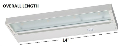 Juno Under Cabinet Lighting Led UPLED14-BL 14" 4-Lamp Pro Dimmable Fixture, 5.6 Watts, 299 Lumens, Black Finish