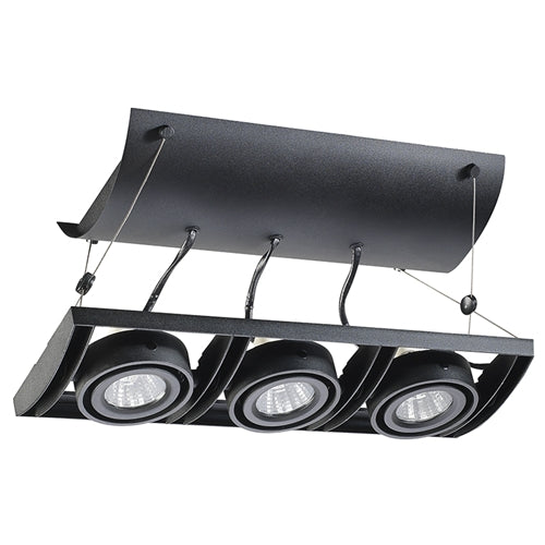 Juno Track Lighting XT16301-20H-BL AVIO Three Lamp - HID Metal Halide 20W CMH MR16 GX10 Unit, Black Color