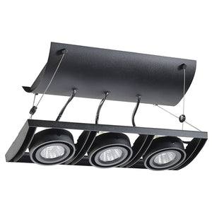 Juno Track Lighting XT16301-20H-BL AVIO Three Lamp - HID Metal Halide 20W CMH MR16 GX10 Unit, Black Color