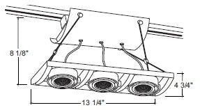 Juno Track Lighting XT16301-39H-BL AVIO Three Lamp - HID Metal Halide 39W CMH MR16 GX10 Unit, Black Color