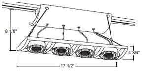 Juno Track Lighting XT16401GP AVIO Four Lamp - Low Voltage 20-50W MR16 Linear Unit, Graphite Color