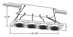 Juno Track Lighting XT30401BL AVIO Four Lamp - Line Voltage 35-75W PAR30 Linear Unit, Black Color