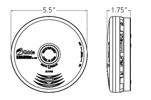 Kidde i12010S (21010407A) Worry Free 10 Year Sealed Lithium 120V AC Wire in with Battery Back up Smoke Alarm