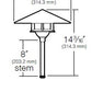 Kim Lighting BN179NB/H80NB 8-inch Stem 60W A-19 Incandescent 120 Volt Brass Traditional Landscape Light, Copper Cone Hood, Natural Finish
