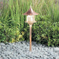 Kim Lighting BN189/3L3KUV/NB/H60NB 8-inch stem LED 120V Brass Traditional Landscape Light, 5.2W, 3 LEDs, 3000K, Copper Pagoda Hood, Natural Finish
