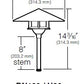 Kim Lighting BN189/3L3KUV/NB/H80NB 8-inch stem LED 120V Brass Traditional Landscape Light, 5.2W, 3 LEDs, 3000K, Copper Cone Hood, Natural Finish