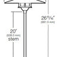 Kim Lighting BN197/3L3KUV/VG/H70VG 20-inch stem LED 120V Brass Traditional Landscape Light, 5.2W, 3 LEDs, 3000K, Copper Mushroom Hood, Verde Green Patina Finish