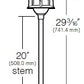 Kim Lighting BN197/3L5KUV/NB/H60NB 20-inch stem LED 120V Brass Traditional Landscape Light, 5.2W, 3 LEDs, 5100K, Copper Pagoda Hood, Natural Finish