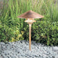 Kim Lighting BN197/3L5KUV/NB/H80NB 20-inch stem LED 120V Brass Traditional Landscape Light, 5.2W, 3 LEDs, 5100K, Copper Cone Hood, Natural Finish