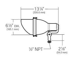 Kim Lighting C24S3/9L3KUV LED 120 to 277V Spun Copper Landscape Light, 350mA, 11W, 9 LEDs, 3000K, Spot, Natural Copper and Bronze Finish