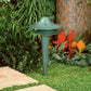 Kim Lighting EL116GR 40W A19 Incandescent 120V Spun Aluminum Louevered Mushroom Landscape Light, Verde Green Finish