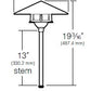 Kim Lighting EL180DB/H80DB 13-inch Stem 60W A19 Incandescent 120V Die-Cast Aluminum Traditional Landscape Light, Aluminum Cone Hood, Dark Bronze Finish