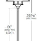 Kim Lighting EL185DB/H80DB 20-inch Stem 60W A19 Incandescent 120V Die-Cast Aluminum Traditional Landscape Light, Aluminum Cone Hood, Dark Bronze Finish