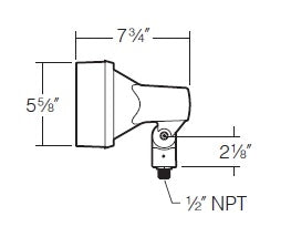 Kim Lighting EL210BL 120V Die-Cast Aluminum Landscape Light, Square Hood Style, 120V Die-Cast Aluminum Landscape Light, Square Hood Style, 150W PAR38 Incandescent / Halogen, Black Finish