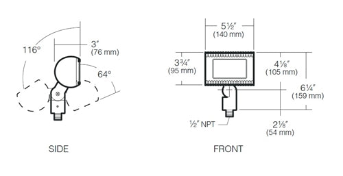 Kim Lighting EL218W5-8L5K-UV-DB 16W Micro-Flood LED Light, Wide Flood, 550mA, 8 LEDs, 5000K, 120-277V, Dark Bronze Finish