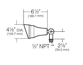 Kim Lighting EL235DB 120V Spun Aluminum Landscape Light, 50W PAR20 Halogen / 50W R20 Incandescent, Dark Bronze Finish