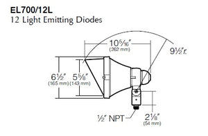 Kim Lighting EL700F3/12L4KUV/GR 120-277V LED Die-Cast Aluminum Landscape Light, Scarab Style, Narrow Flood, 14W, 12 LEDs, 4200K, Verde Green Finish