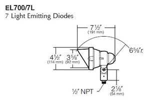 Kim Lighting EL700S3/7L5KUV/BL 120-277V LED Die-Cast Aluminum Landscape Light, Scarab Style, Spot, 9W, 7 LEDs, 5100K, Black Finish