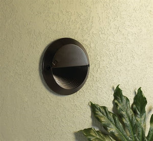Kim Lighting EL815DB 13W Quad Tube Fluorescent 120V Die-Cast Aluminum Round Landscape Step Light, Dark Bronze Finish