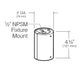 Kim Lighting JB1/LG-P Architectural Junction Box Die-Cast, Low Copper Aluminum with 1/2"NPSM Fixture Mount, Light Grey Finish