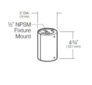 Kim Lighting JB1/VG-P Architectural Junction Box Die-Cast, Low Copper Aluminum with 1/2"NPSM Fixture Mount, Verde Green Finish