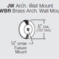 Kim Lighting JWBR/VG Brass Architectural Wall Mount, Die-Cast Brass with 1/2" NPSM Fixture Mount, Verde Green Patina Finish