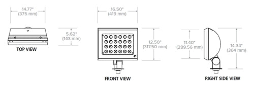 Kim Lighting KFL3-40L-90-3K7-WF-UNV-K-DBT 90W LED Floodlight, 10000 Lumens, 3000K, 70 CRI, Wide Flood Beam Spread, 120-277V, Threaded Knuckle, Dark Bronze Matte Textured