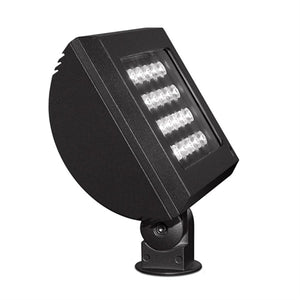 Kim Lighting KFL3-80L-175-4K7-N-UNV-S-BLS-BD 175W LED Floodlight, 20000 Lumens, 4000K, 80 CRI, Narrow Beam Spread, 120-277V, Splifitter Knuckle Mounting, Black Gloss Smooth, Barn Doors