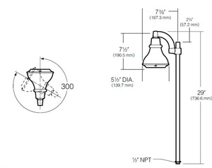 Kim Lighting KLV162/3L4K/BL 12 Volt Die-Cast Aluminum LED Landscape Path Bell Light, 5.3W, 3 LEDs, 4200K, Black Finish